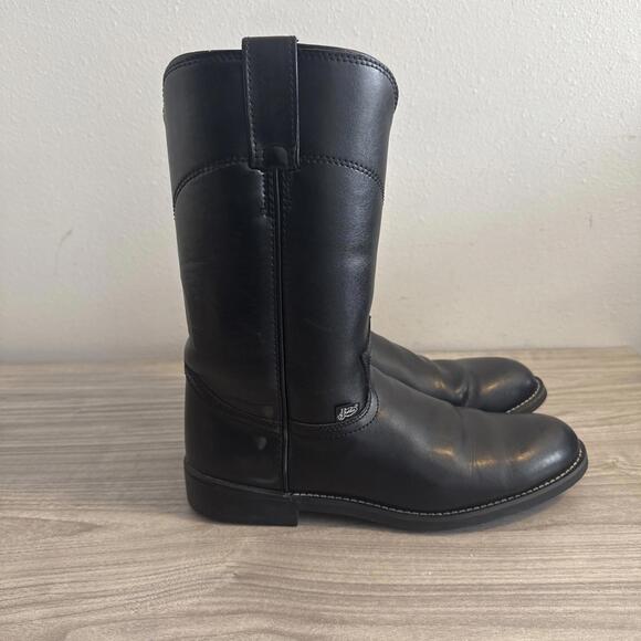 Justin Boots Shoes - Justin‎ Basics Black Western Cowboy Boots Women’s Size 9.5C Leather JBL3000